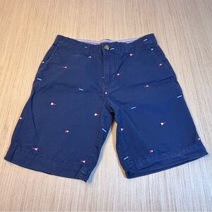 Tommy Hilfiger Navy Men Shorts with Flag Pattern